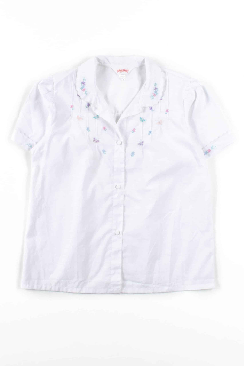White Butterflies Blouse