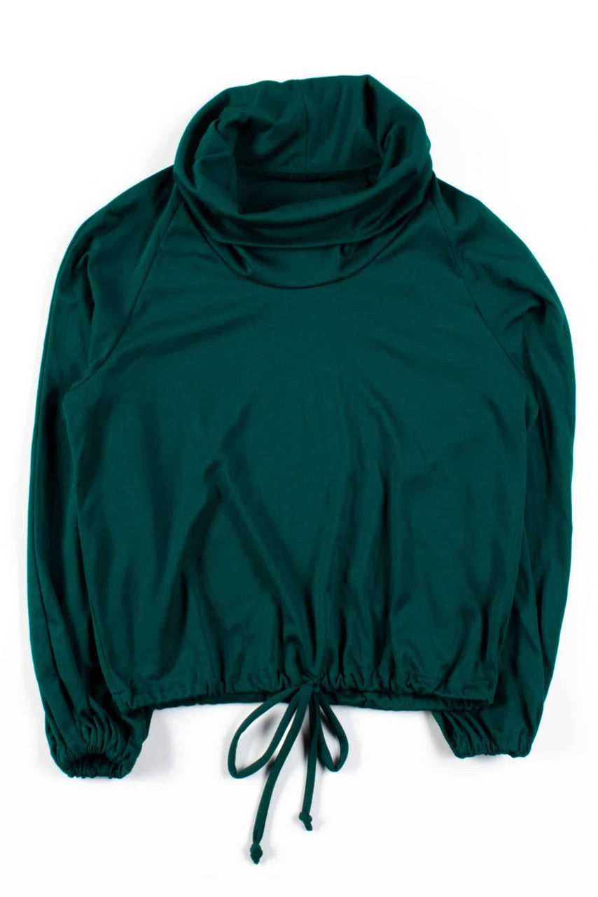 Dark Green Turtleneck Blouse