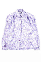 Purple Floral Button Up Blouse
