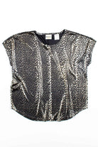 Leopard Print Shiny Silver Top