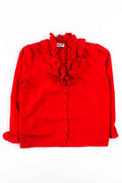 Red Ruffled Poet Blouse