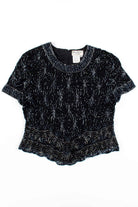 Papell Boutique Floral Beaded Top