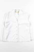 White Lace Trimmed Blouse