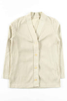 Beige Ribbed Cardigan