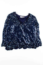 Vintage Blue Sequin Top