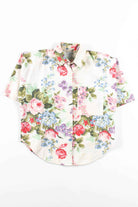 White Floral Button Up Vintage Top