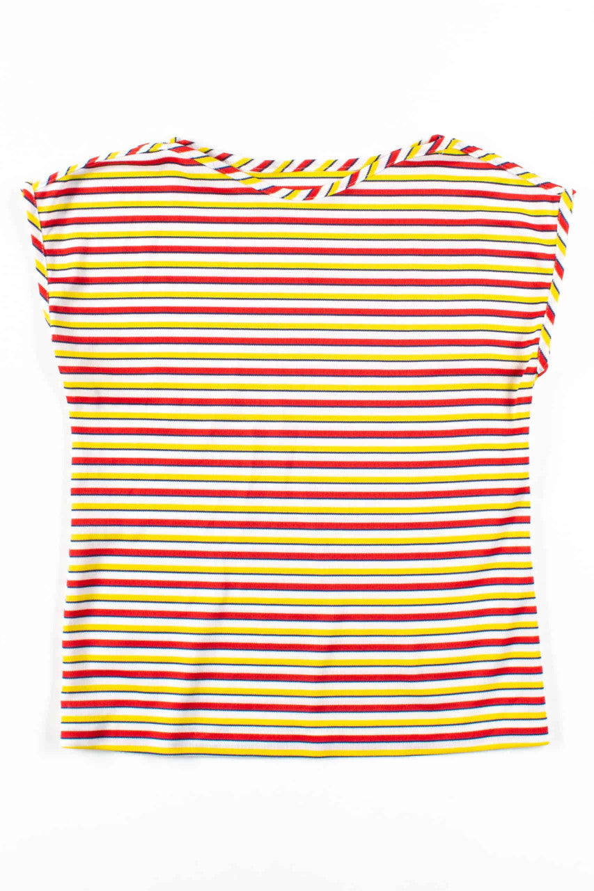 Red & Yellow Striped Sleeveless Top