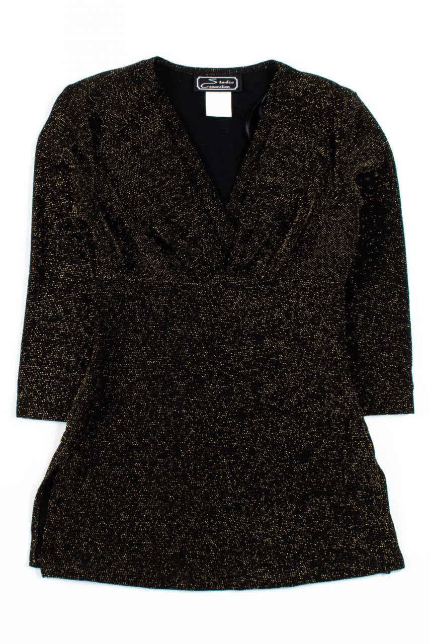 Black & Gold Metallic Stretch Tunic