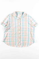 Pastel Plaid Button Up Blouse