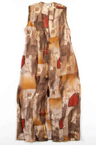 Brown Sheer Abstract Caftan