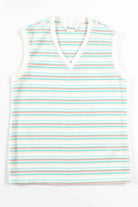 Rainbow Sherbet Striped V-Neck Top