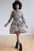 Brown Zebra Vintage Dress