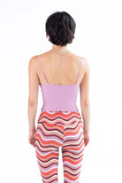 Violet Seamless Lace Trim Crop Cami