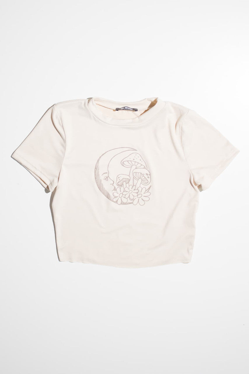 Moon Mushrooms Cropped Tee