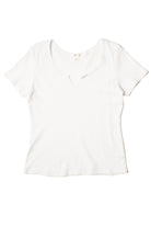 Extended Sizes White Notch Thermal Tee