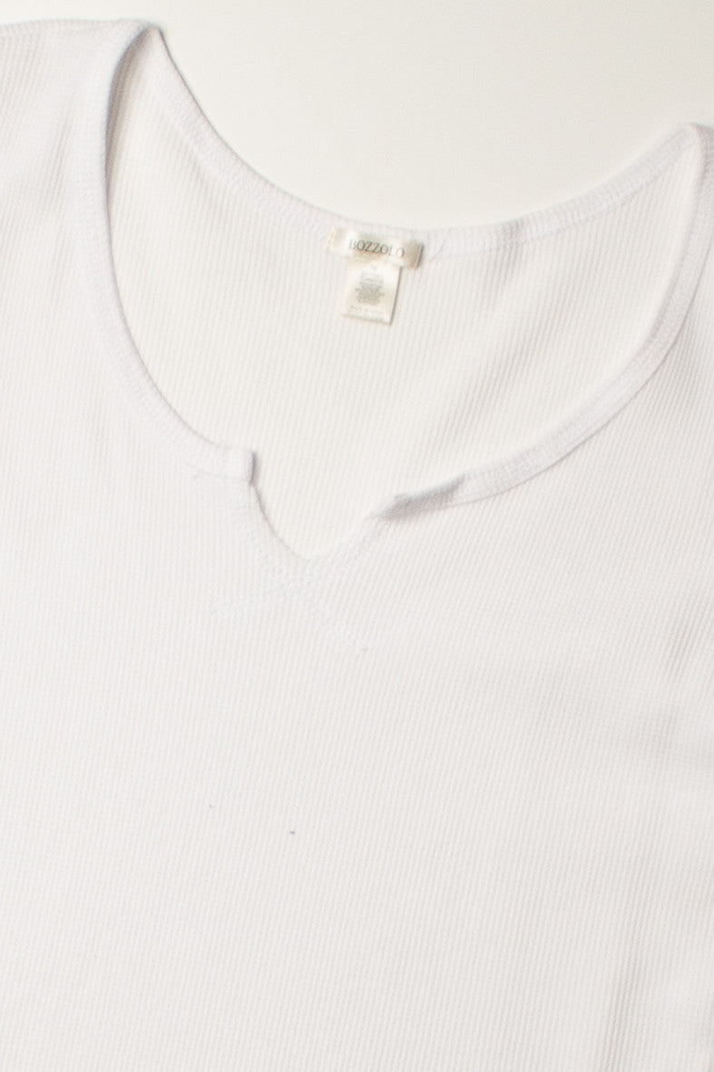Extended Sizes White Notch Thermal Tee