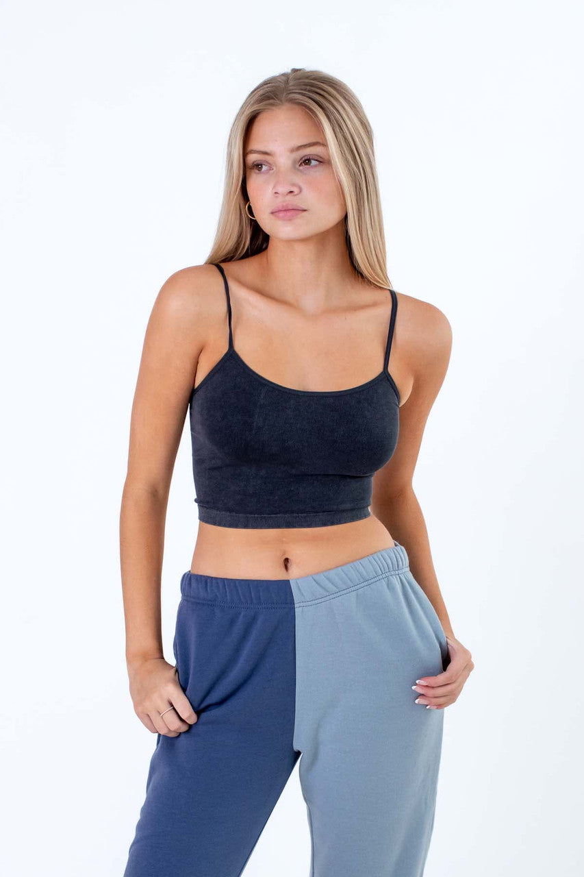 Washed Black Seamless Cami