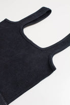 Black Washed Seamless Crop Tank