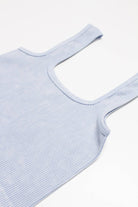 Blue Washed Seamless Crop Tank