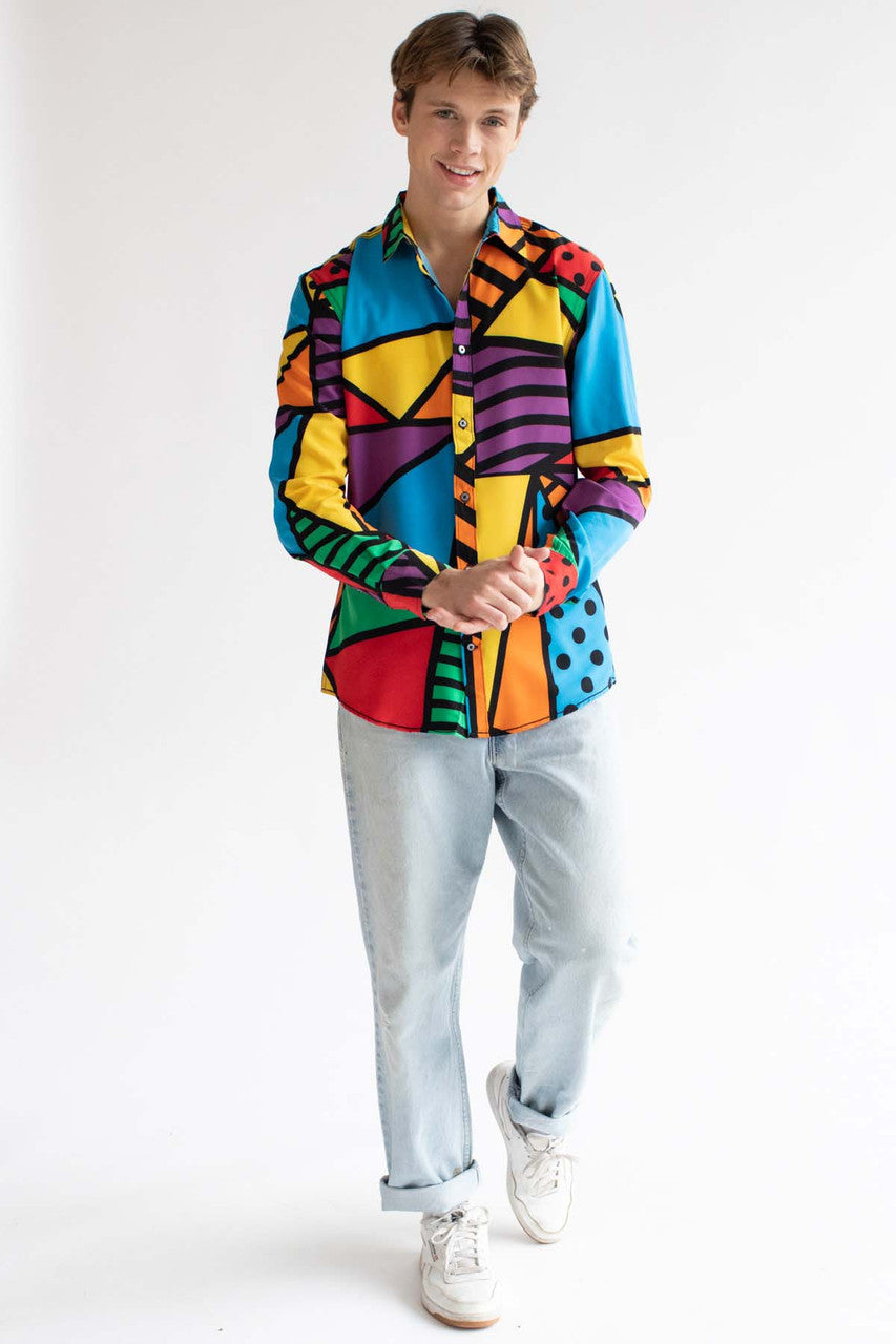 What's Your Angle Long Sleeve Button Up Shirt