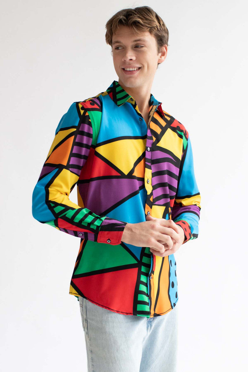 What's Your Angle Long Sleeve Button Up Shirt