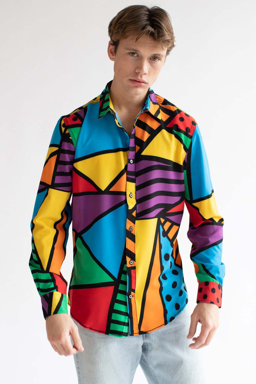 What's Your Angle Long Sleeve Button Up Shirt