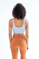 Whisper Blue Seamless Henley Tank Top