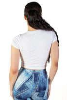 White Basic Ribbed Crop Tee
