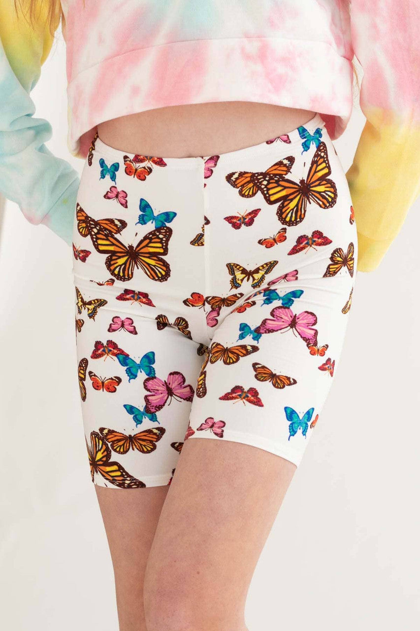 White Butterfly Bike Shorts