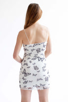 White Butterfly Mesh Milkmaid Dress