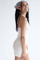 White Crochet Halter Dress