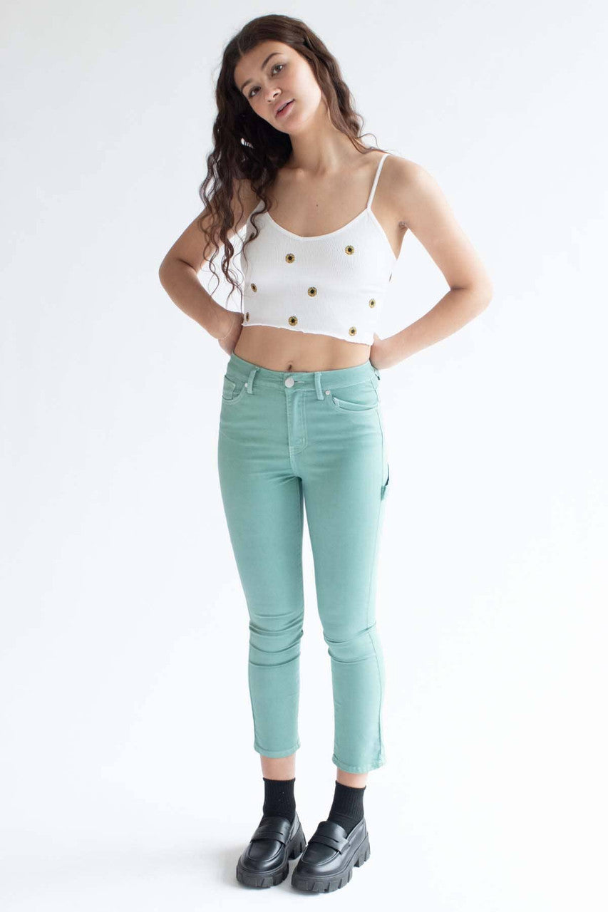 White Daisies Embroidered Seamless Cami