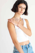White Eyelash Tank