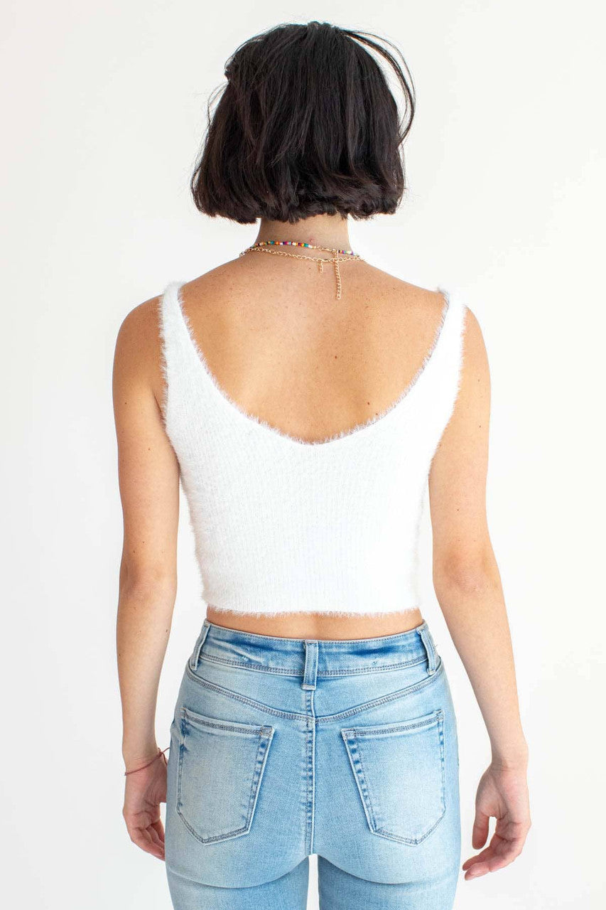 White Eyelash Tank