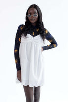 White Floral Eyelet Mini Dress