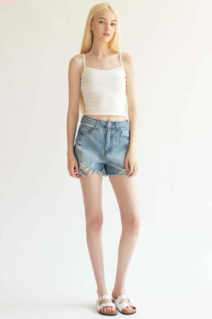 White Heart Jacquard Crop Cami