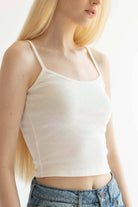 White Heart Jacquard Crop Cami