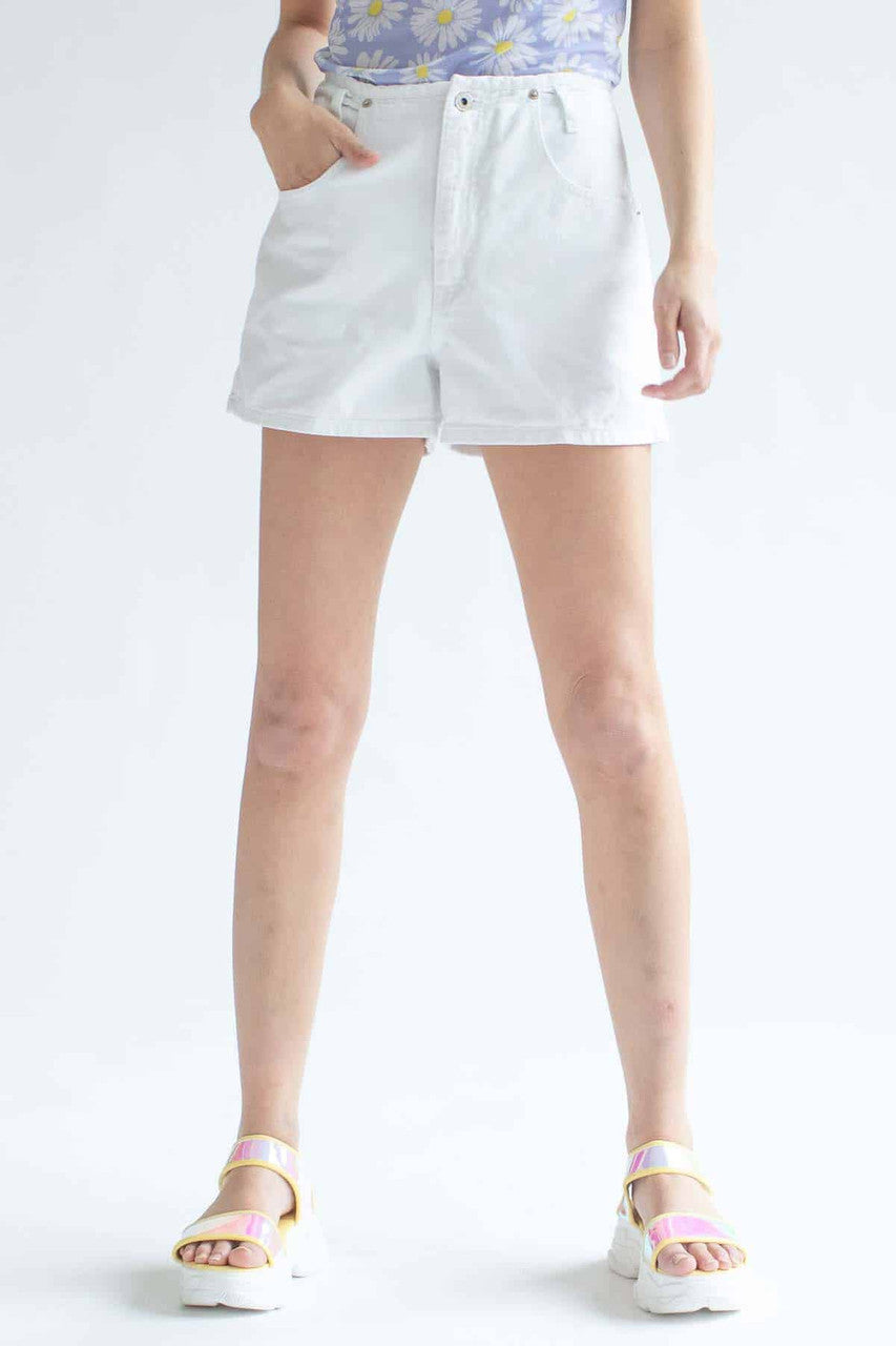 White High Waisted Denim Shorts (sz. 5/6)