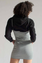 White Houndstooth Mini Dress