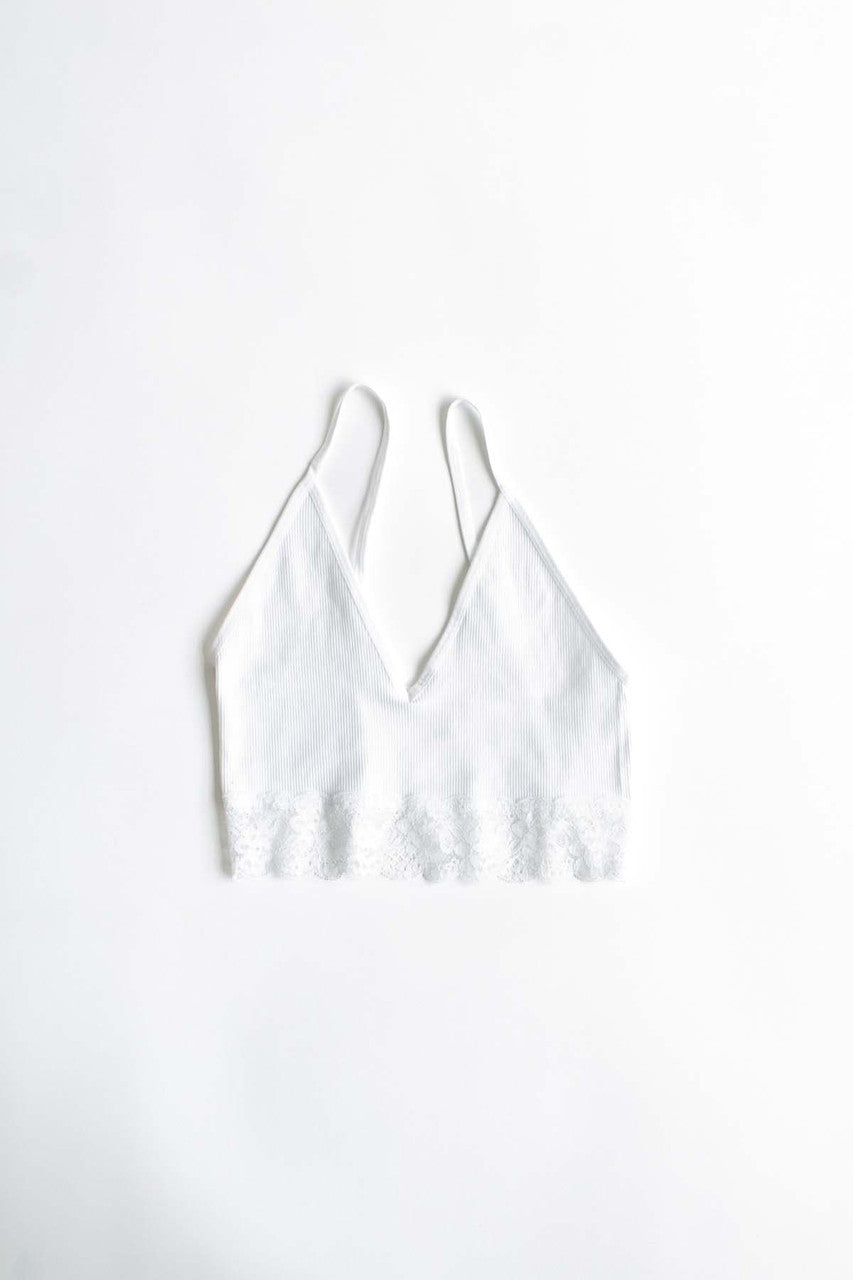 White Lace Band Seamless Cami