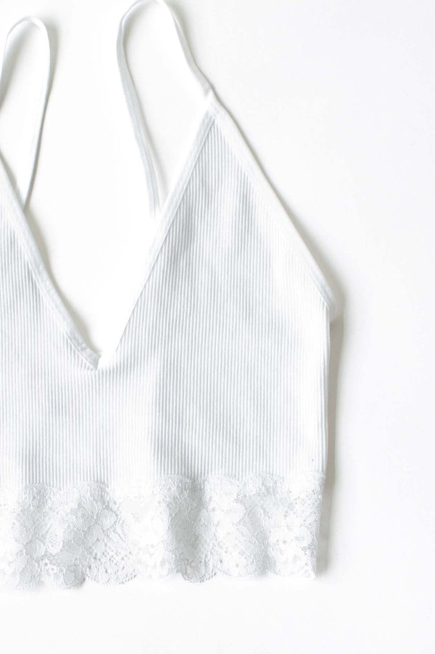 White Lace Band Seamless Cami
