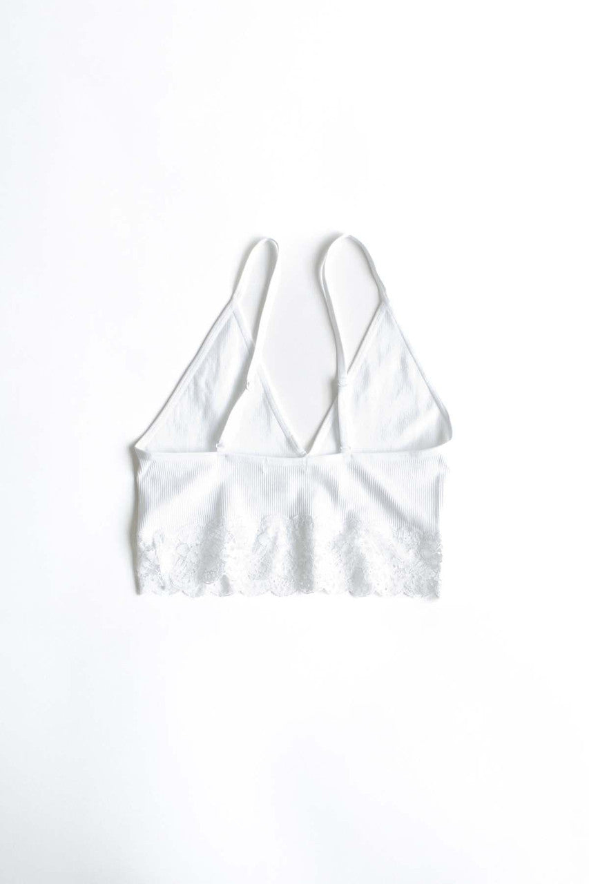 White Lace Band Seamless Cami