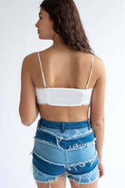 White Lace Trimmed Satin Cami