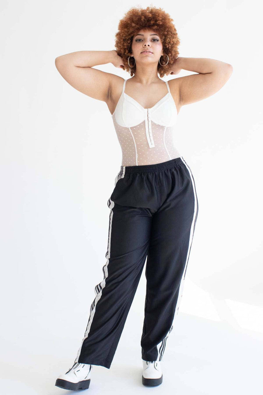 White Mesh Dot Bodysuit (Extended Sizes)