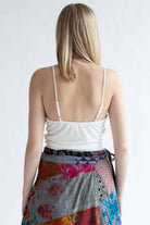 White Mesh Milkmaid Ruched Cami