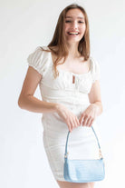 White Milkmaid Thigh Slit Mini Dress