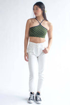 White Paper Bag Waist Jeans