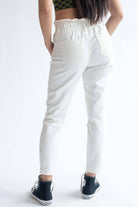 White Paper Bag Waist Jeans