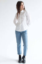 White Pearl Button Up Shirt
