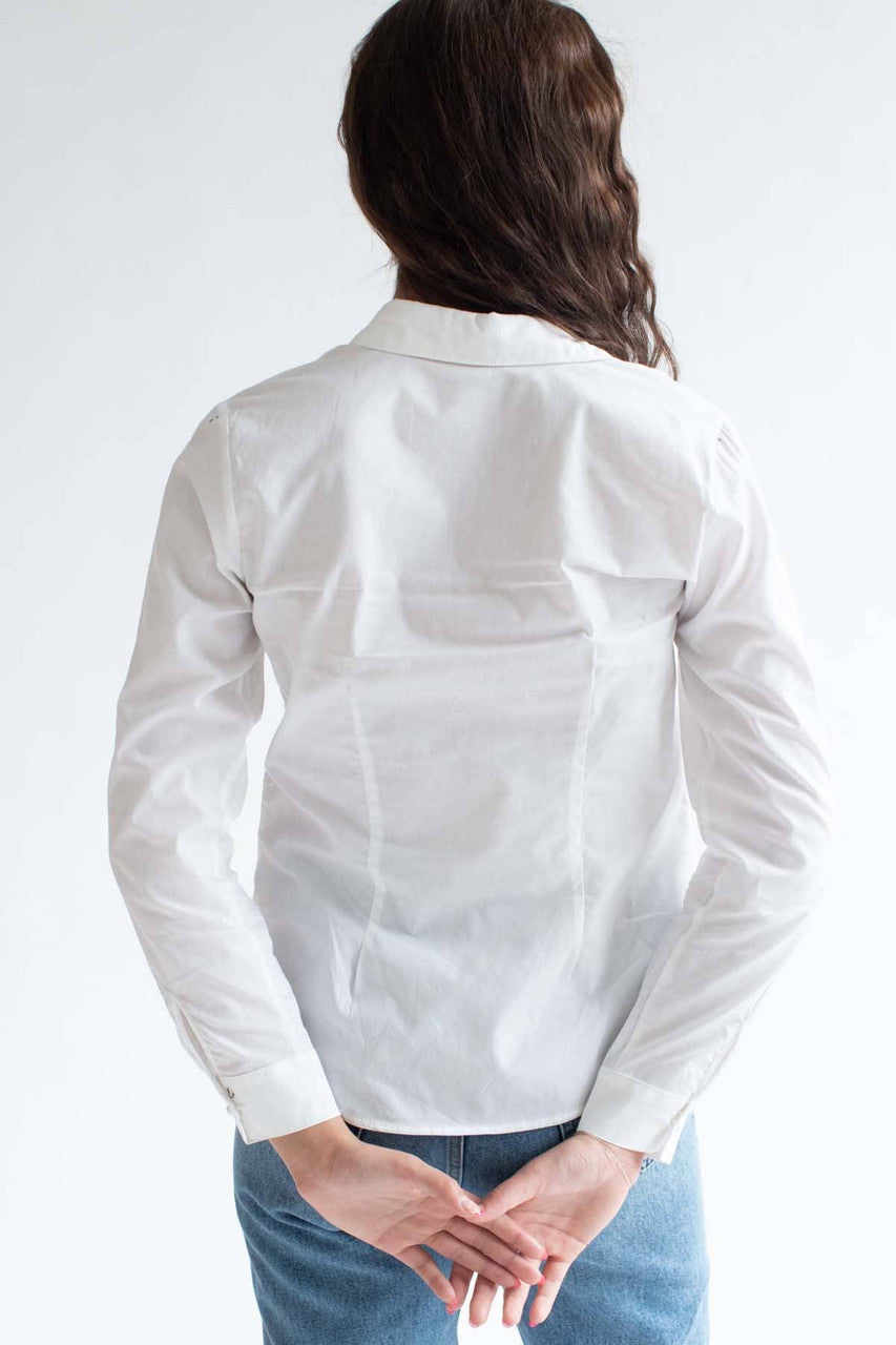 White Pearl Button Up Shirt